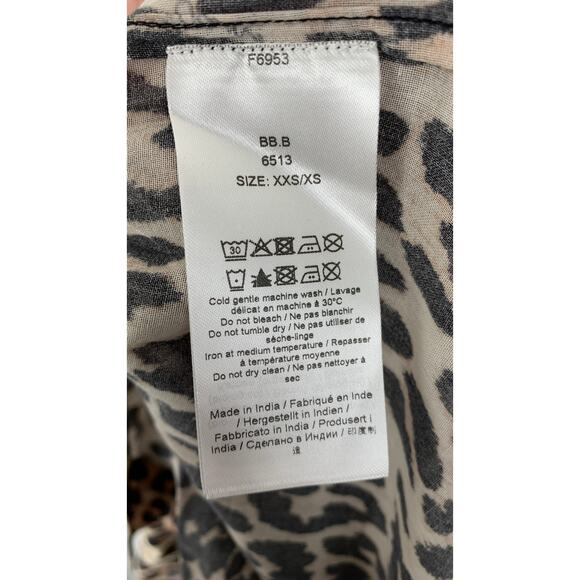 Ganni Organic Cotton Leopard Beach Kaftan Dress Womens XXS/XS Swim Cover Up New - Picture 9 of 12